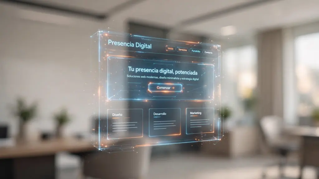 holographic website mockup