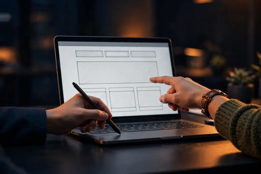 Dos profesionales colaboran en el diseño y desarrollo web colaborativo - SV Evolución Digital